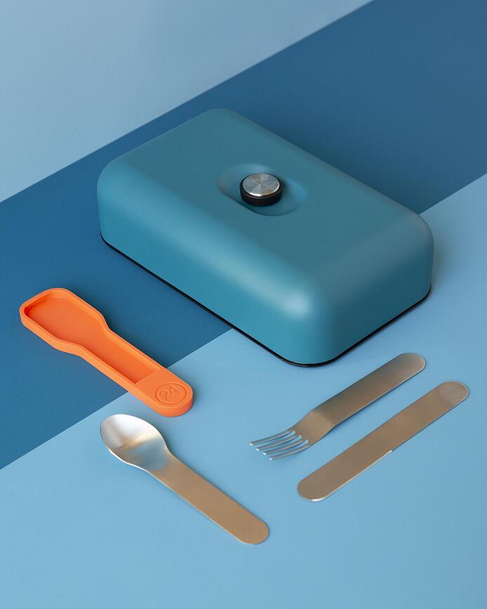 24Bottles Monochrome Boîte Repas, bleu canard