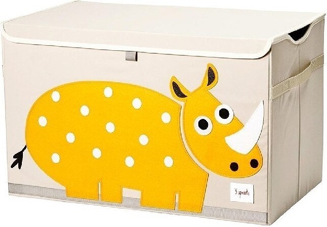 3 Sprouts Boîte de Rangement avec couvercle, motif Rhinocéros