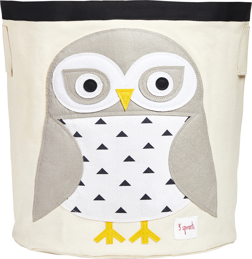 3 Sprouts Boîte de Rangement, motif hibou blanc