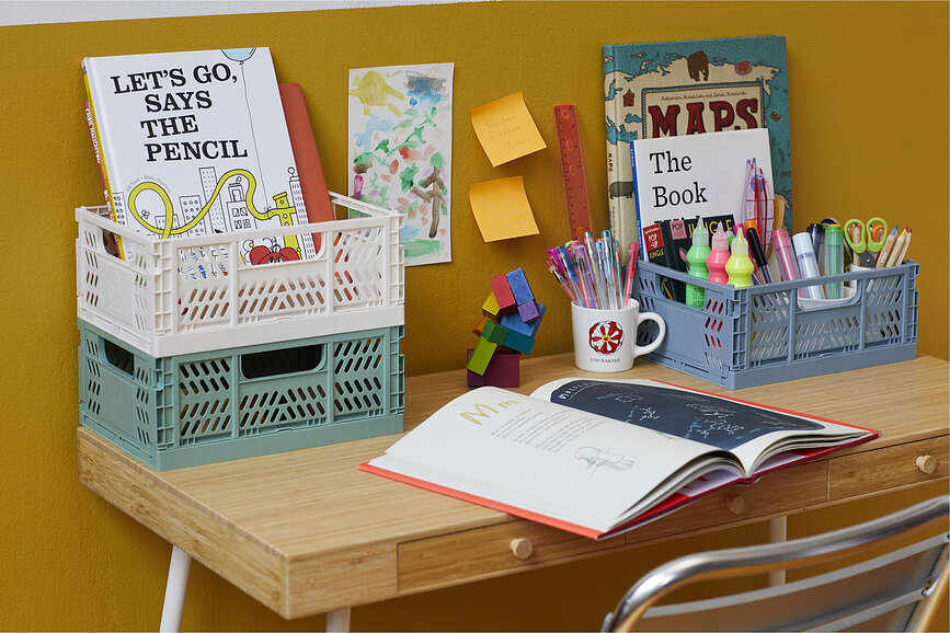 3 Sprouts Boîte de Rangement pliable, M, rose