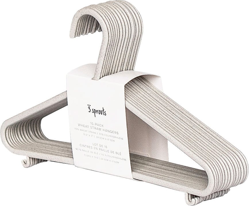 3 Sprouts Cintres pour enfants écologiques, gris clair, Lot de 15