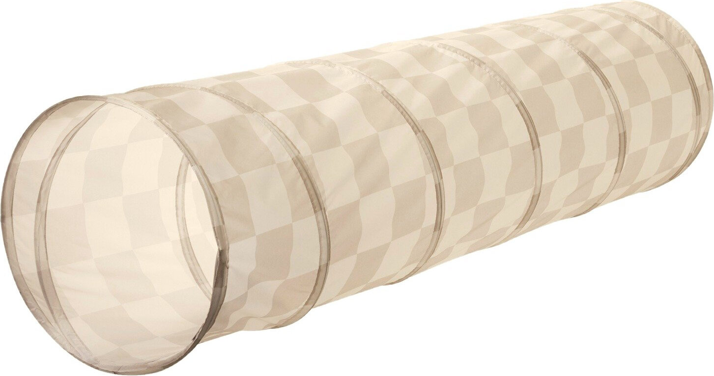 3 Sprouts Kindertunnel, Schachbrettmuster, beige