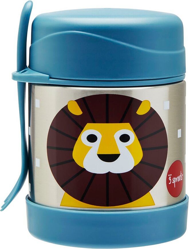 3 Sprouts Thermos, motif Lion, avec cuillère