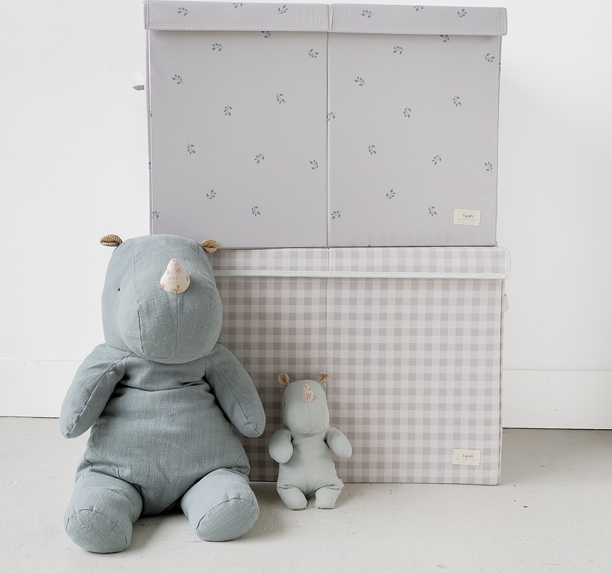 Caja de Almacenamiento con tapa Blueberry, taupe