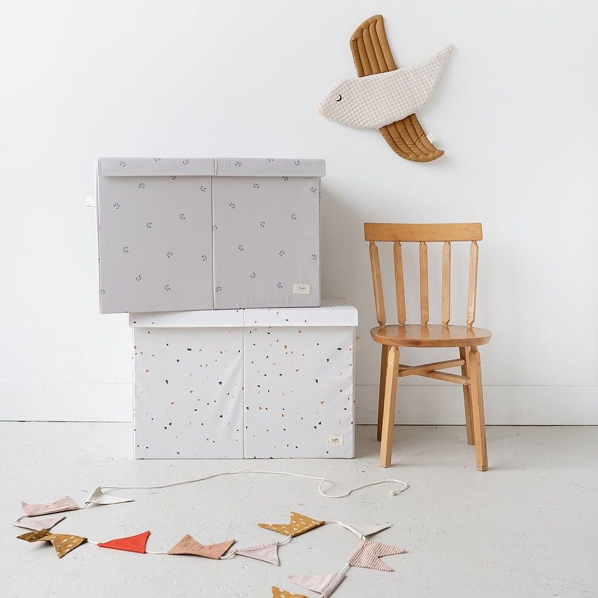 Caja de Almacenamiento con tapa Blueberry, taupe