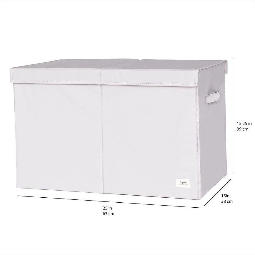 Caja Organizadora Solid, con tapa, gris claro