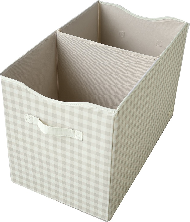 Gingham Boîte de Rangement avec couvercle, beige