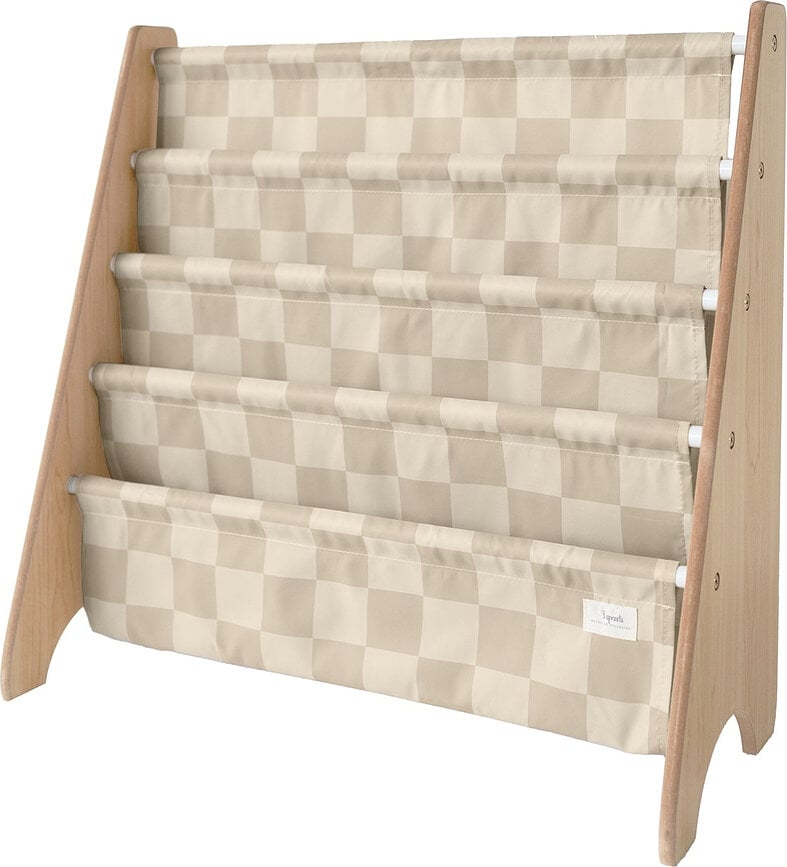 Gingham Buchständer braun aus recyceltem Material