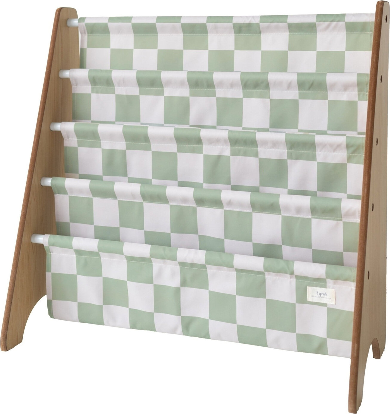 Gingham Buchständer grün aus recyceltem Material