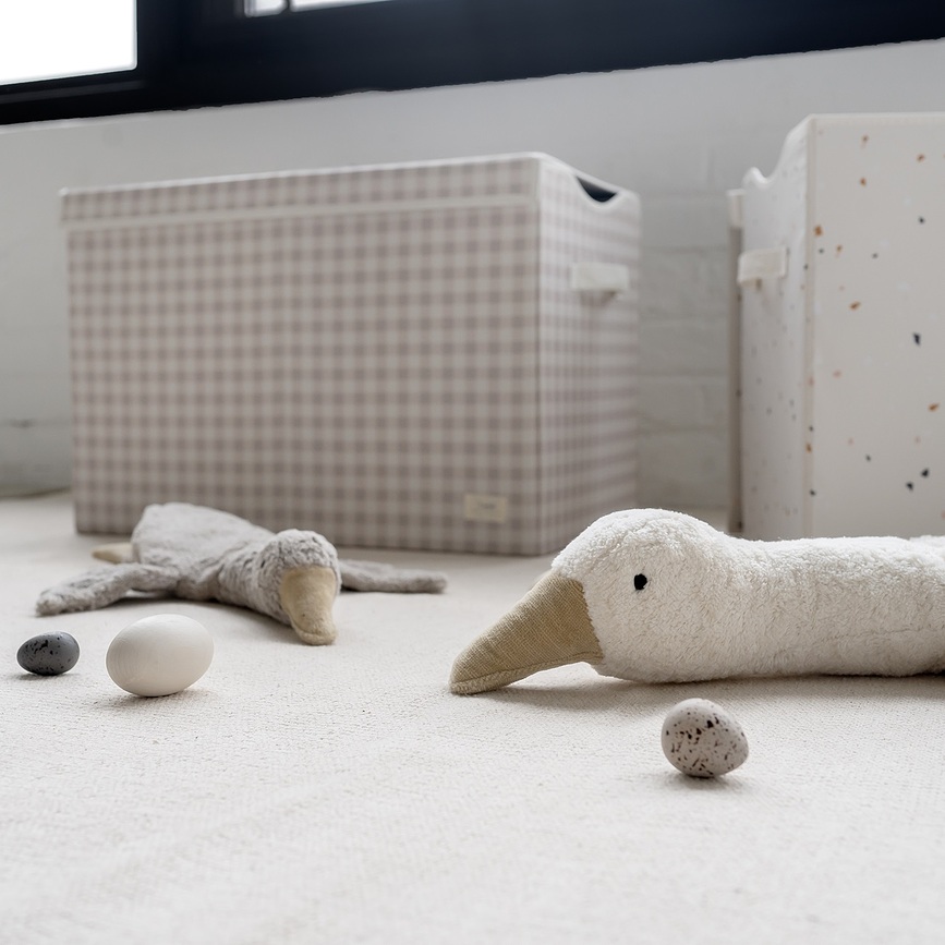 Gingham Kutija s poklopcem bež