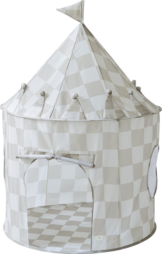 Gingham legetelt skakternet beige af genbrugsmaterialer