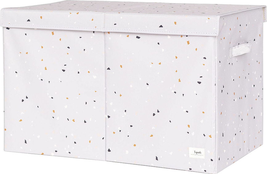 Scatola di stoccaggio Terrazzo grigio chiaro con coperchio grande