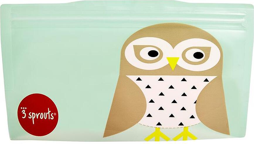 Set de Bolsas Reutilizables para Snacks 3 Sprouts, diseño de búho, 2 unidades