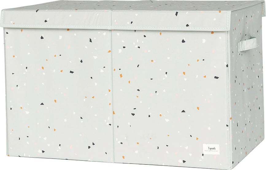 Terrazzo Boîte de Rangement avec couvercle, vert clair