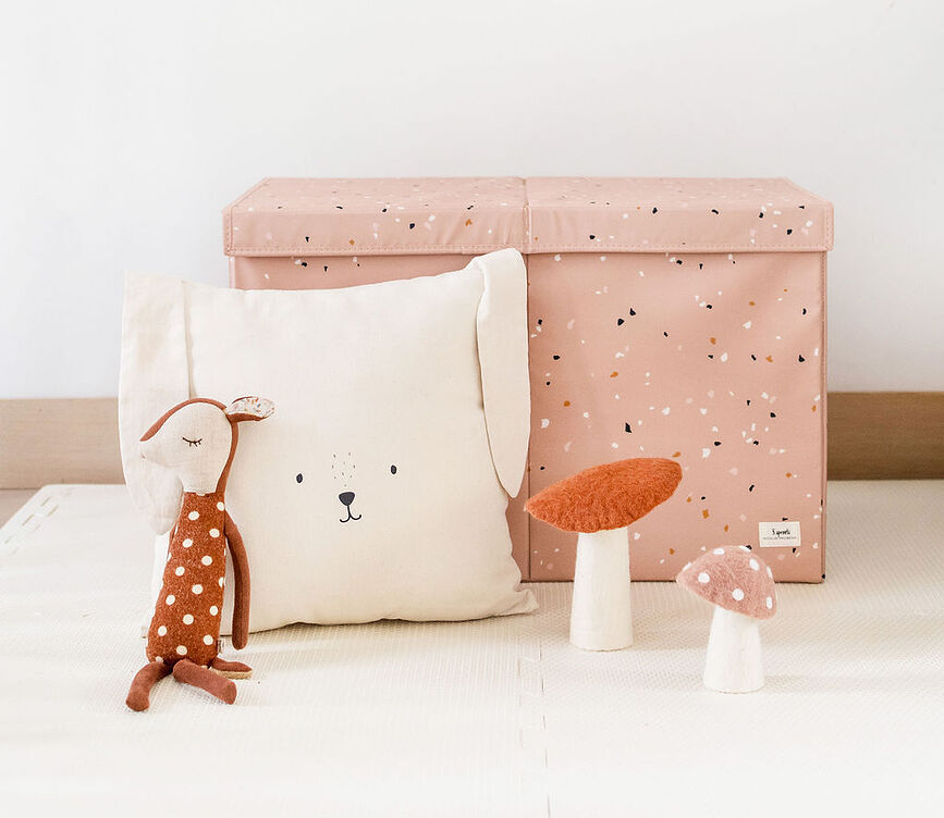 Terrazzo Boîte de Rangement avec couvercle, vert clair