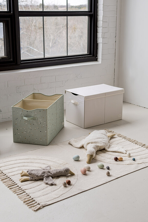 Terrazzo Boîte de Rangement avec couvercle, vert clair