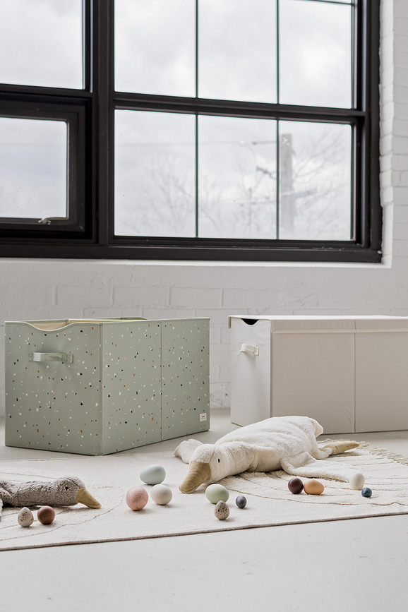 Terrazzo Κουτί Αποθήκευσης με καπάκι, ανοιχτό πράσινο