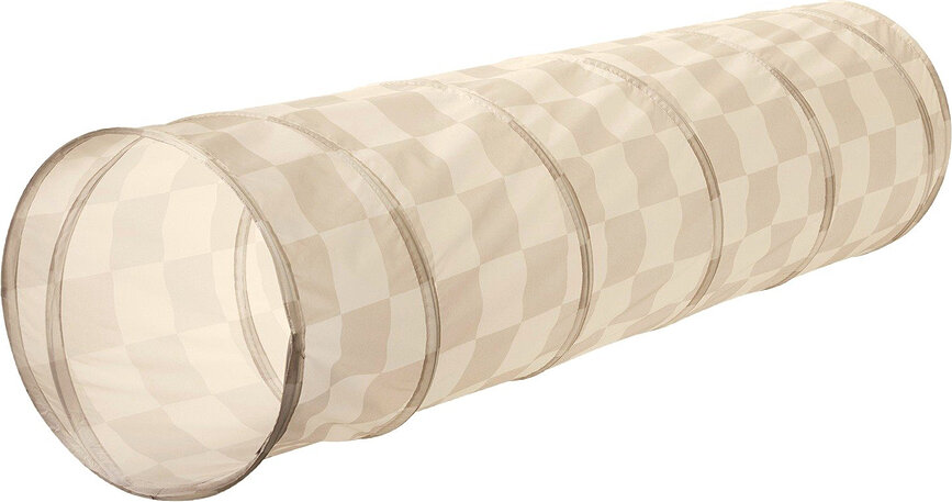 Tunnel pour enfants 3 Sprouts à damier, beige