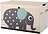 3 Sprouts Bac de Rangement avec couvercle, motif éléphant