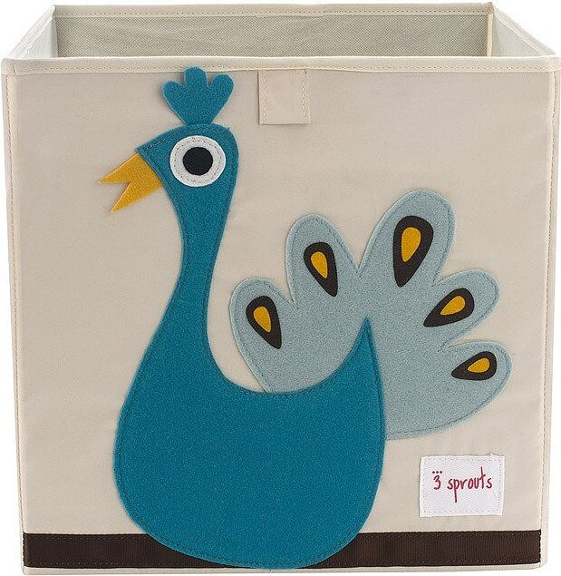 3 Sprouts Boîte de Rangement, motif paon