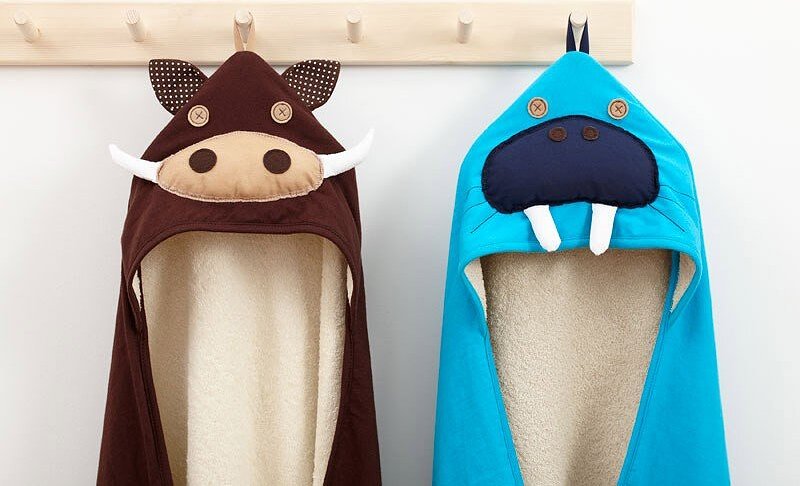 3 Sprouts Children's hooded towel raccoon