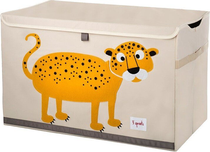 Caja Organizadora con tapa 3 Sprouts, estampado de leopardo
