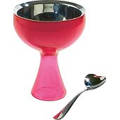 Big Love Ice cream goblet pink with a spoon