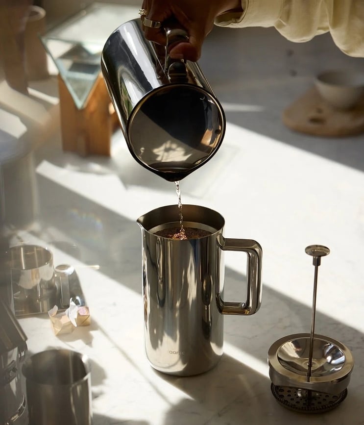 Cafetera de Émbolo de acero inoxidable Aarke, 1 l, acabado brillante