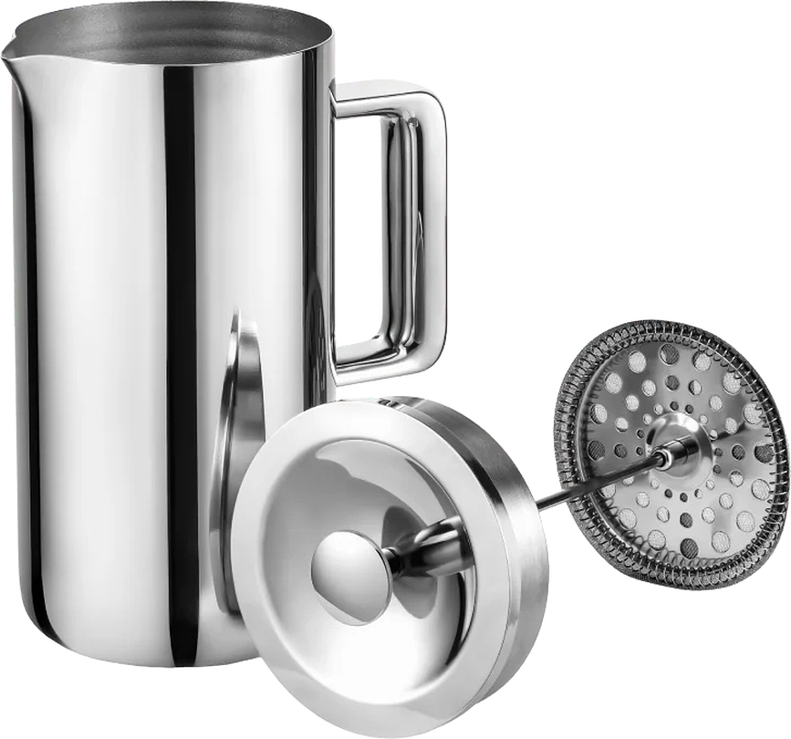 Cafetera de Émbolo de acero inoxidable Aarke, 1 l, acabado brillante