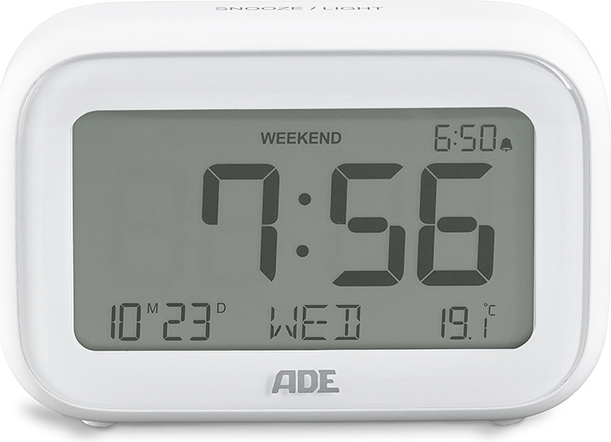 ADE Réveil avec thermomètre, blanc