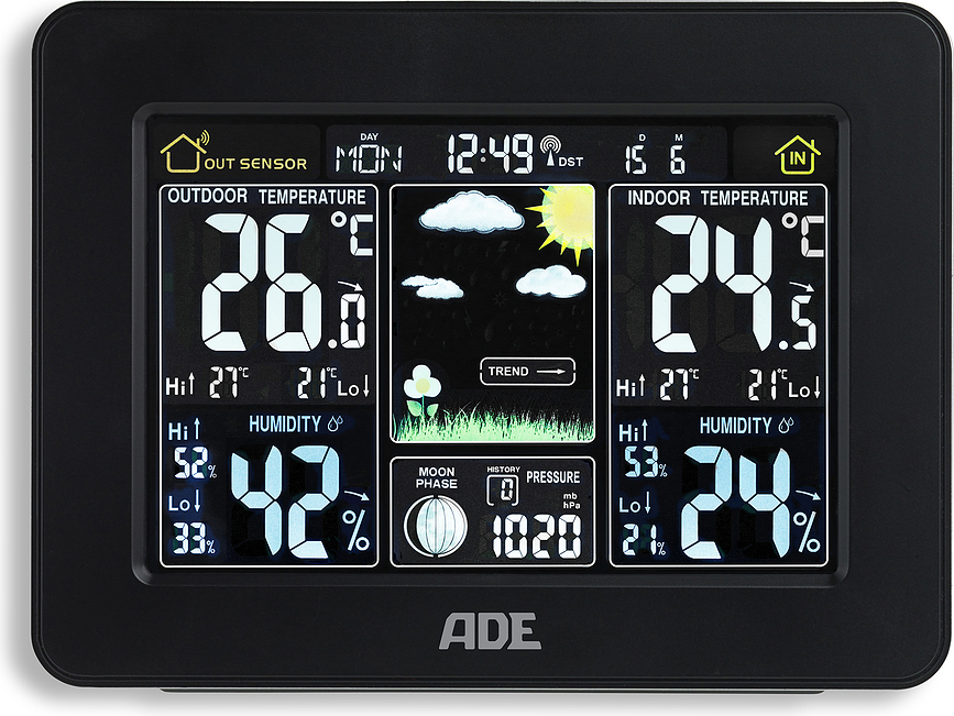 ADE Station Météo avec capteur extérieur sans fil