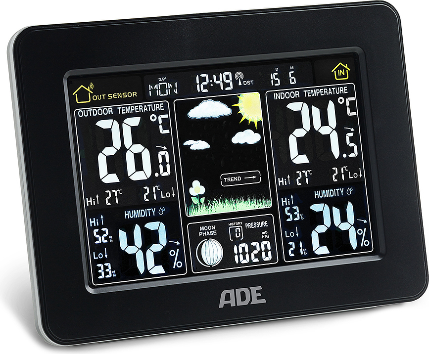 ADE Station Météo avec capteur extérieur sans fil