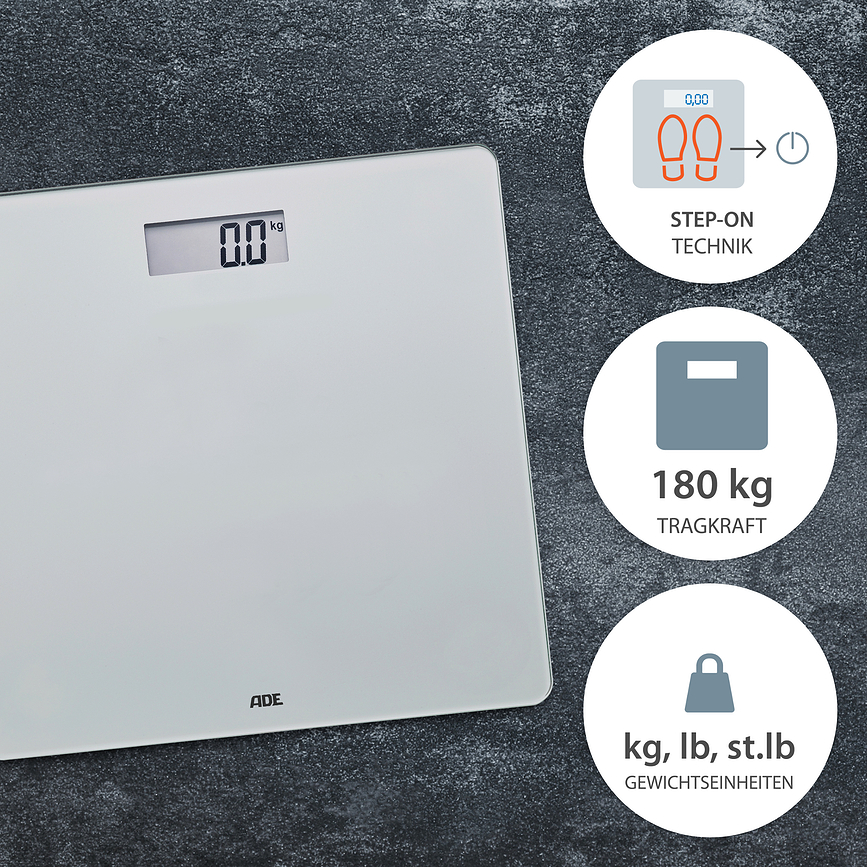 Báscula de baño Amina, blanca