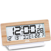 Zegar i budzik ADE 12,6 cm bambusowy sterowany radiowo