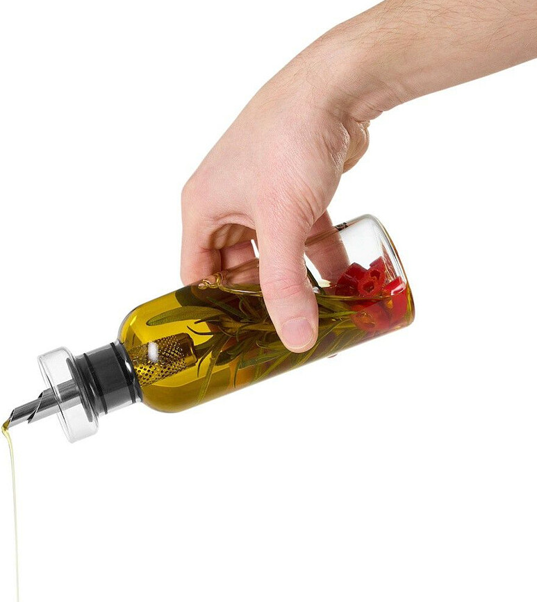 Aroma Pour Distributeurs d'Huile et de Vinaigre avec base, 300 ml, transparents, Set 3 pièces