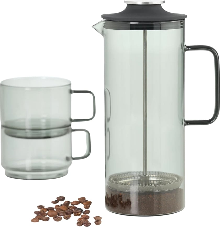 Cafetera de émbolo French Press Impact, 600 ml, transparente y gris