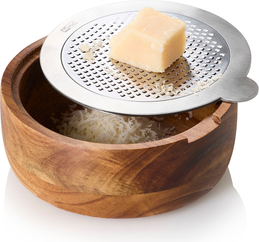 CutnServe Râpe fine, avec récipient, argentée