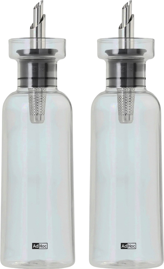 Dispensadores para aceite o vinagre Aroma Pour, 300 ml, transparentes y grises, 2 unidades