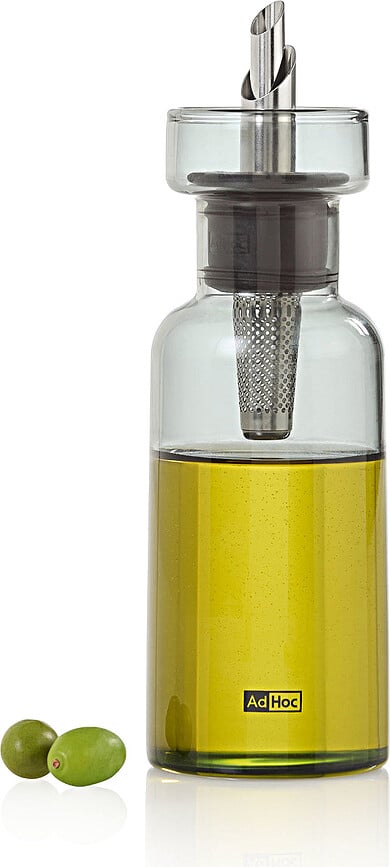 Dispensador para aceite y vinagre Aroma Pour, 500 ml, transparente y gris
