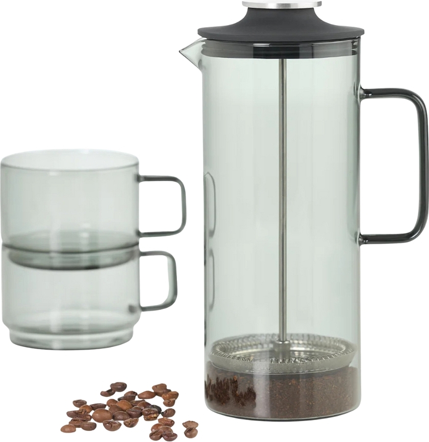 Impact Cafetière à Piston 600 ml, grise transparente