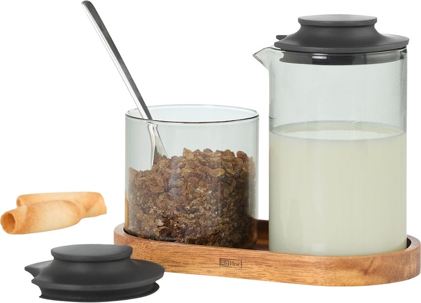 Impact Service Pot à lait et Sucrier avec plateau, Set 3 pièces