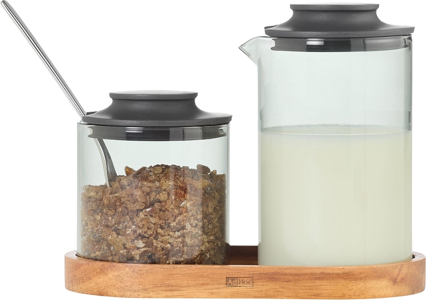 Impact Service Pot à lait et Sucrier avec plateau, Set 3 pièces