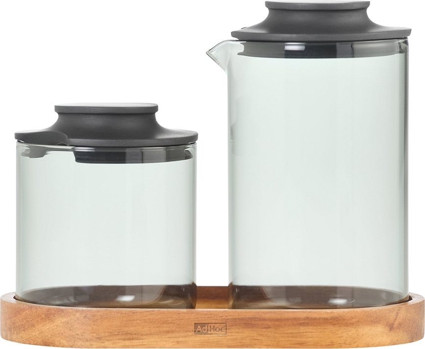 Impact Service Pot à lait et Sucrier avec plateau, Set 3 pièces