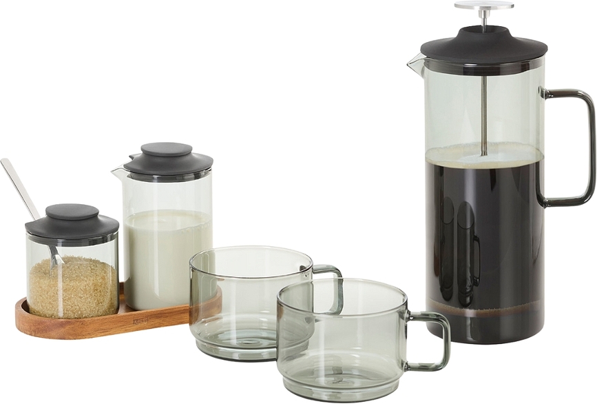 Impact Service Pot à lait et Sucrier avec plateau, Set 3 pièces