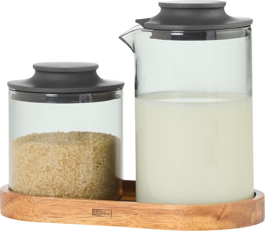 Impact Service Pot à lait et Sucrier avec plateau, Set 3 pièces