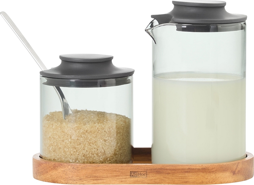 Impact Service Pot à lait et Sucrier avec plateau, Set 3 pièces