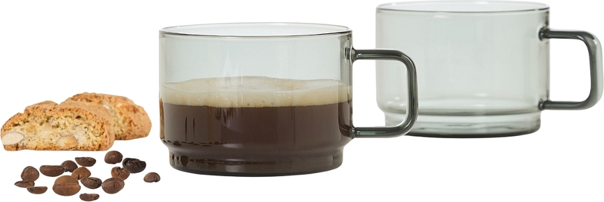 Impact Skodelice za kavo, 300 ml, prozorne sive, 2 kosa
