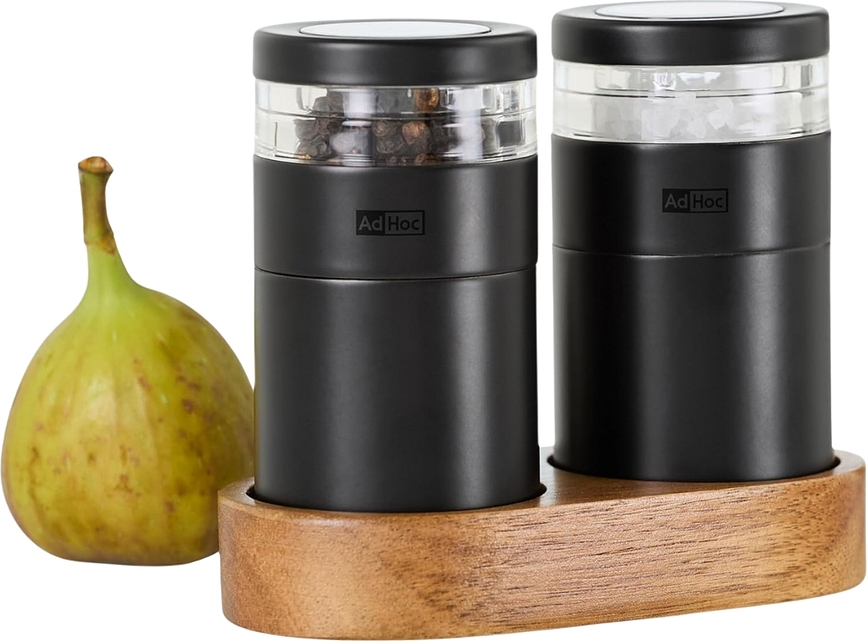 Juego de Molinillos para sal y pimienta Menage Molto, negro, Set de 3 piezas