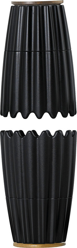 MagTwo Moulins à Sel et à Poivre magnétiques, noirs, Lot de 2