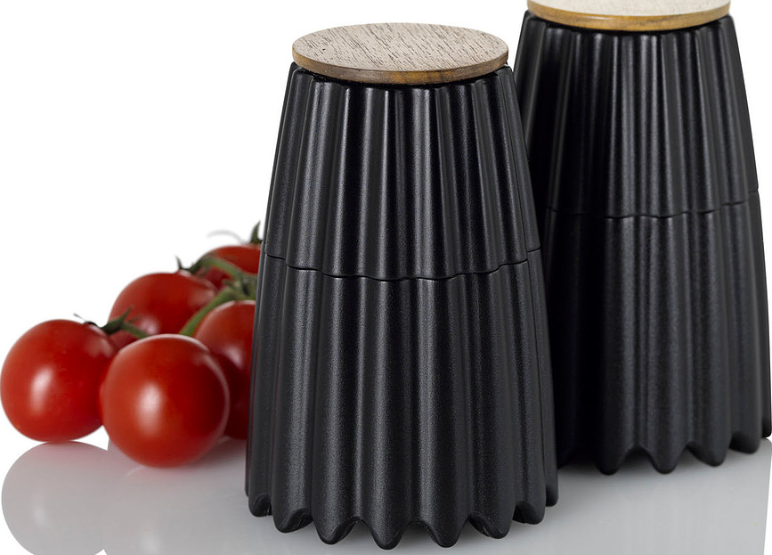 MagTwo Moulins à Sel et à Poivre magnétiques, noirs, Lot de 2